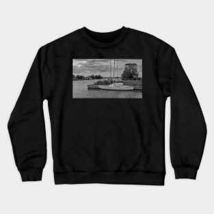 A view along the River Thurne in the Norfolk Broads National Park Crewneck Sweatshirt